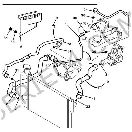 durite inférieure de radiateur XU10