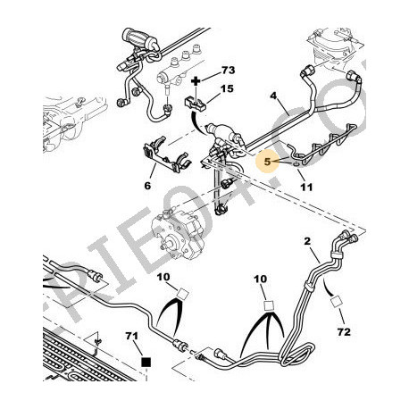 TUYAU DE RETOUR INJECTEURS CARBURANT CITROEN PEUGEOT 1.6 HDI 8V (OE 1574JK