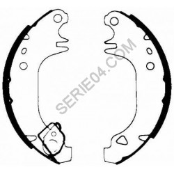 Set of 4 rear brake shoes