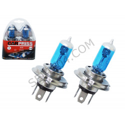 boîte x2 ampoules H4 Bleue