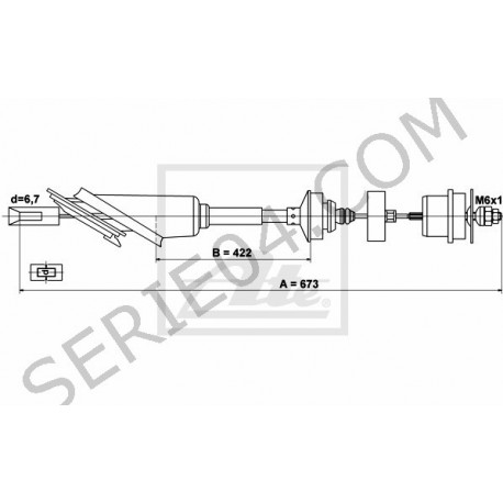 câble d'embrayage 670mm
