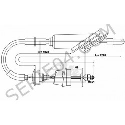 câble d'embrayage 1270mm