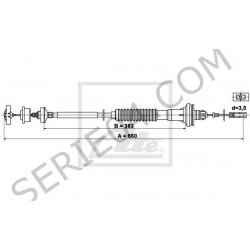 câble d'embrayage 637mm