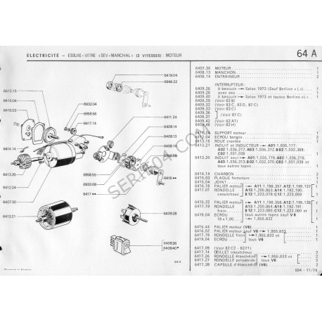 windshield wiper motor bearing