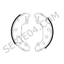 Set of 4 rear brake shoes