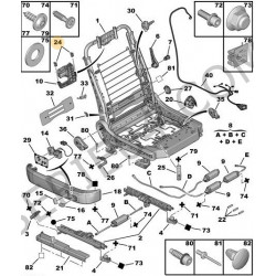 lot de clips de moteur d'appui-tête
