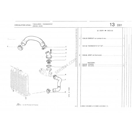 boîtier de thermostat XU10J4