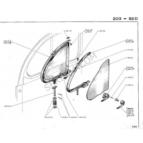 vitre de déflecteur de porte