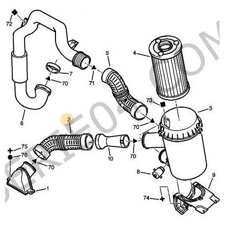 air filter inlet hose