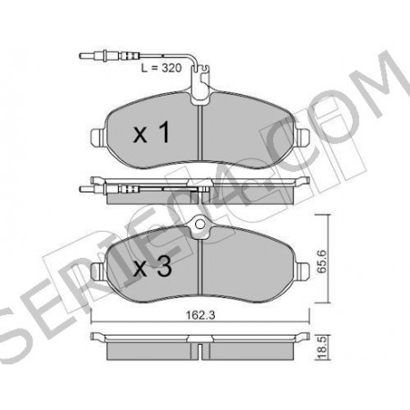 Set of 4 front brake pads