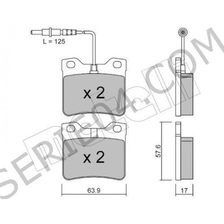 Rear brake pad kit