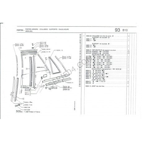 Rear door frame upper trim