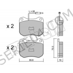 Jeu de plaquettes de frein
