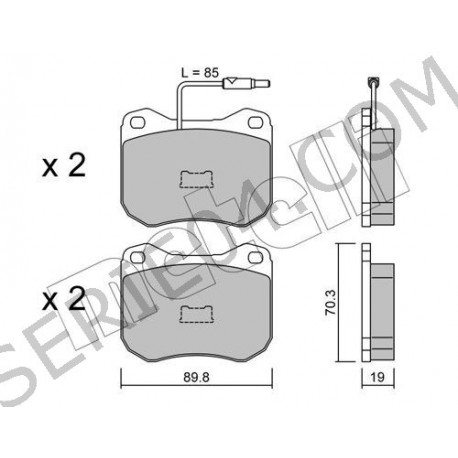 Jeu de plaquettes de frein