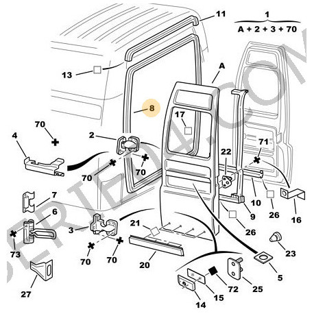 Rear door frame seal