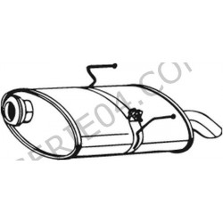 Rear exhaust silencer