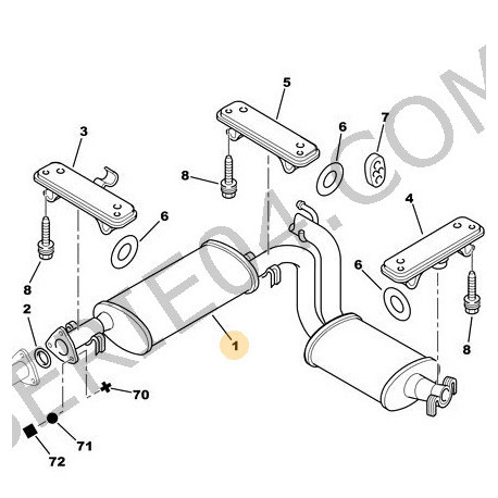 silencieux d'échappement intermédiaire