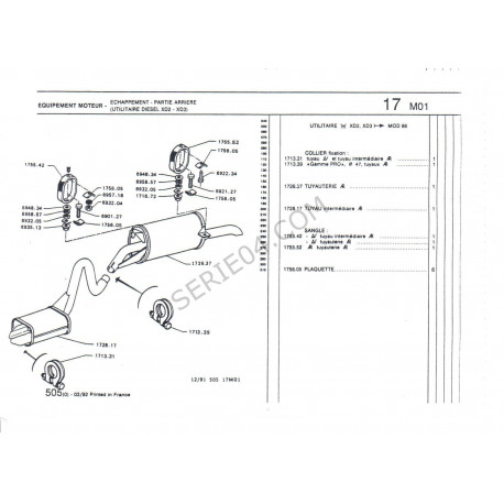 Rear exhaust muffler
