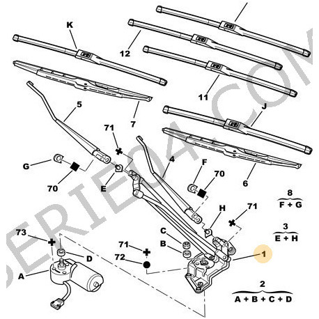 tringlerie d'essuie-glace