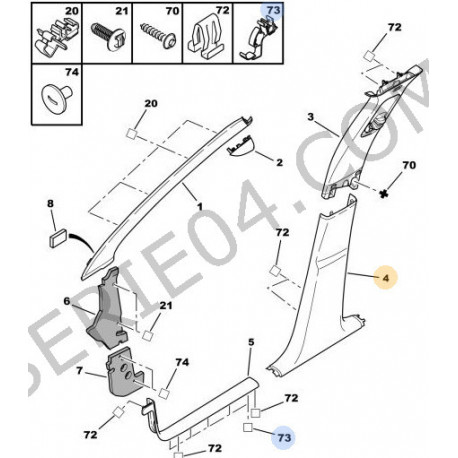 jeu de x2 garnitures de montant de porte