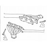 set of 3 gaskets, for 1 exhaust manifold