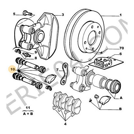jeu de colonnettes d'étrier Bendix