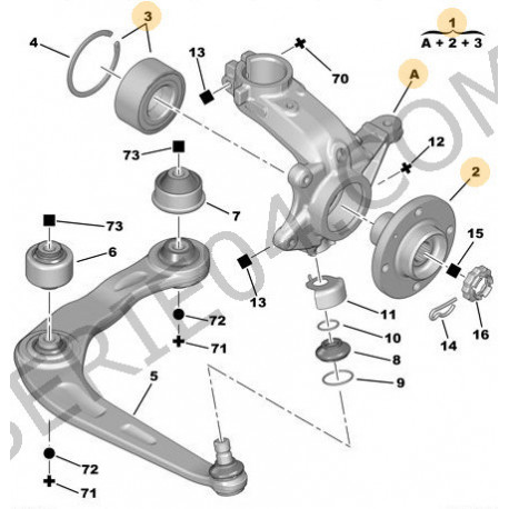 vorderer Achsschenkelbolzen