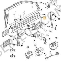 joint intérieur de vitre de porte avant