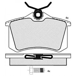 jeu de 4 plaquettes de frein arrière
