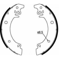 set of 4 rear brake shoes 45mm Bendix