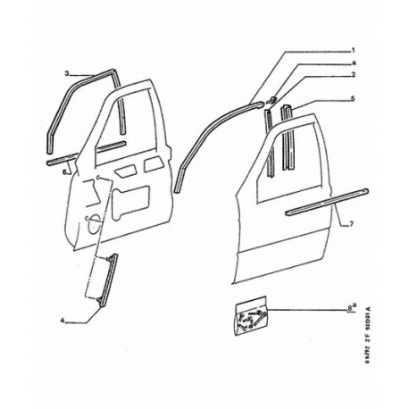 Coulisse vitre droit inférieur avant