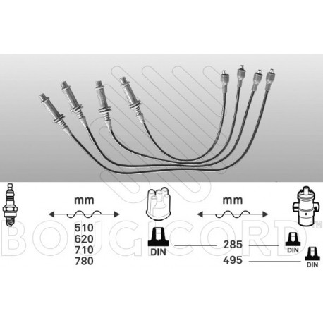 haz de cable de la bujía 5 de chispa