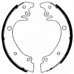 Set of 4 rear brake shoes