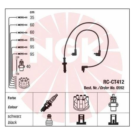 6-wire spark plug wire harness