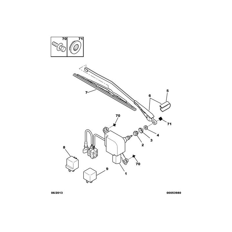 Nissan – Commandes d'essuie-glace et de lave-glace avant 