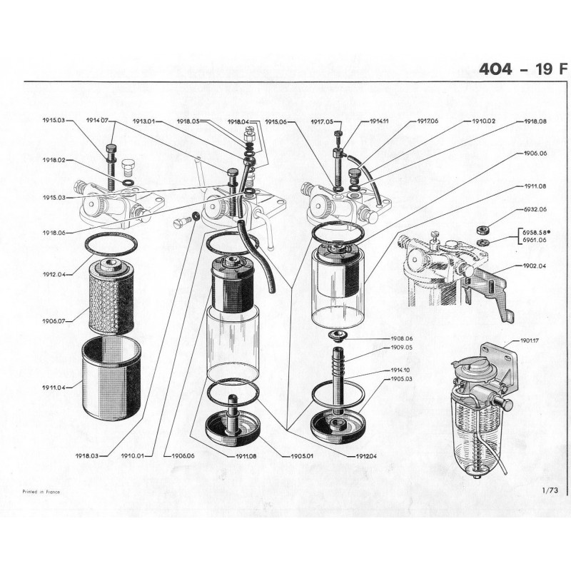 Tête de filtre à gasoil universelle montage Lucas pour Citroen