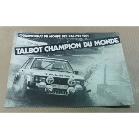 carte postale Talbot champion du monde 1981