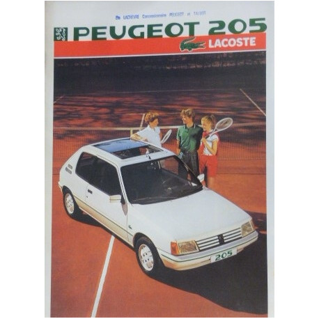 catalogue de présentation 205 Lacoste 1985