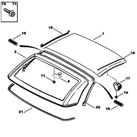 insert de joint de lunette arrière