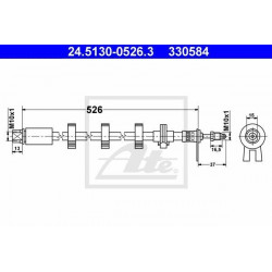 flexible de frein avant L526mm