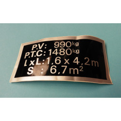 Plaque de charge 990 kg