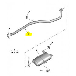 tuyau d'échappement intermédiaire DW10TD