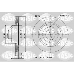 pair of front brake discs suitable for 504 4x4 Dangel