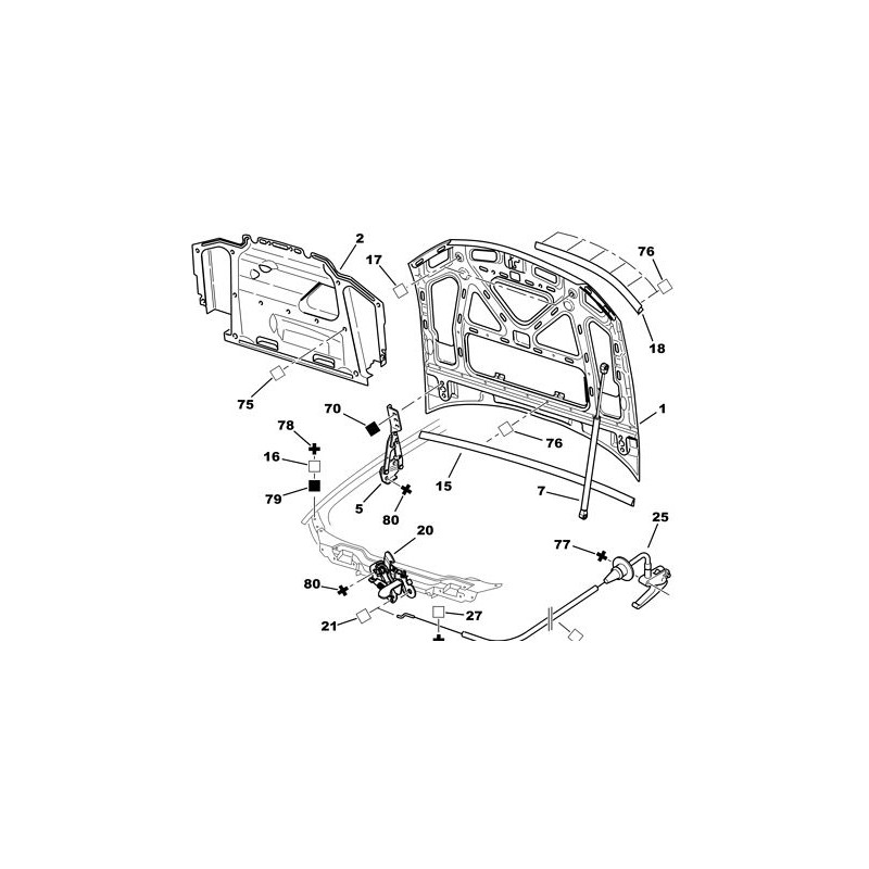 Insonorisation capot moteur PEUGEOT 405