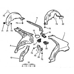 rear wing closure sheet metal