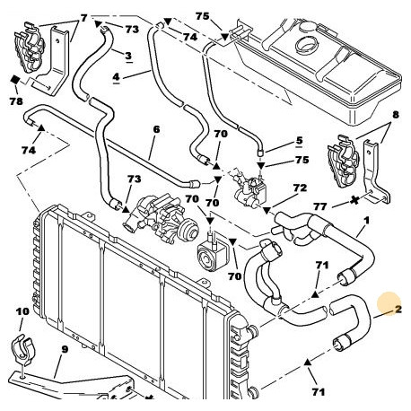 durite inférieure de radiateur DJ5