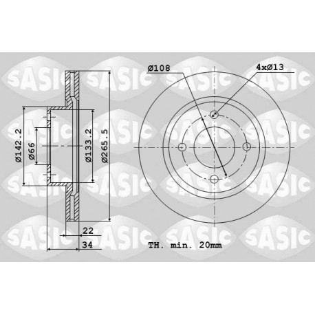 set of 2 front brake discs