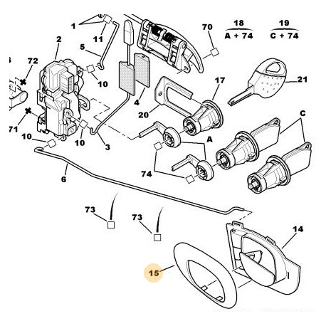 enjoliveur de poignée de porte intérieure