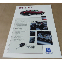 catalogue de présentation 405 Style 1993