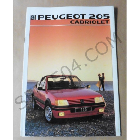 catalogue de présentation 205 Cabriolet 1986